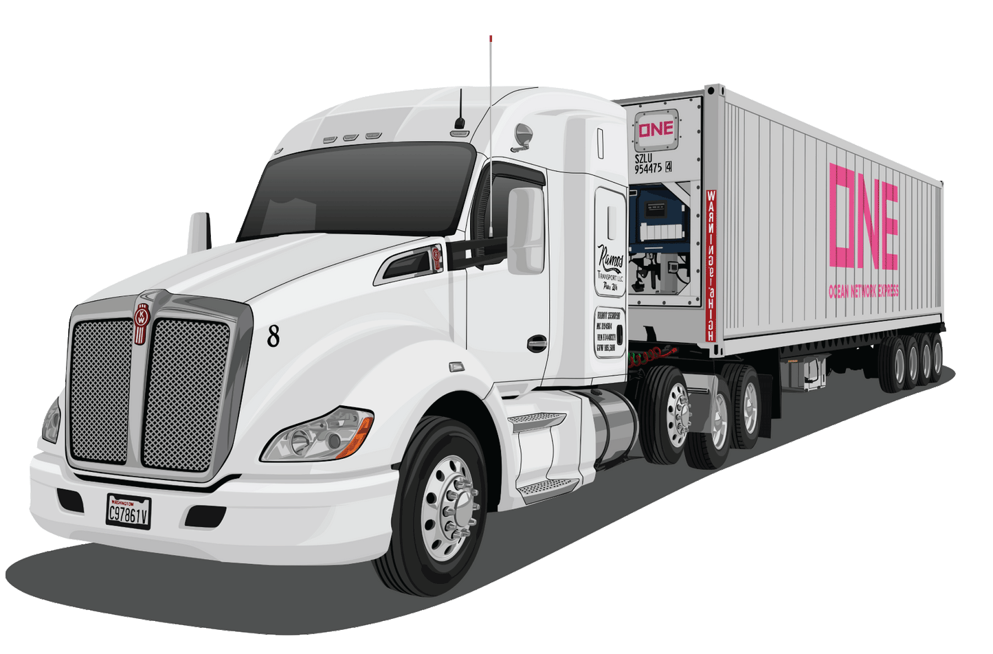 Semi Truck Cartoon Design